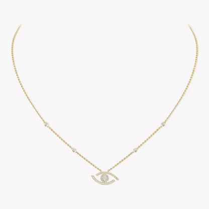 [Triumph Jewelry]Pave_ Diamond Necklace Lucky Eye