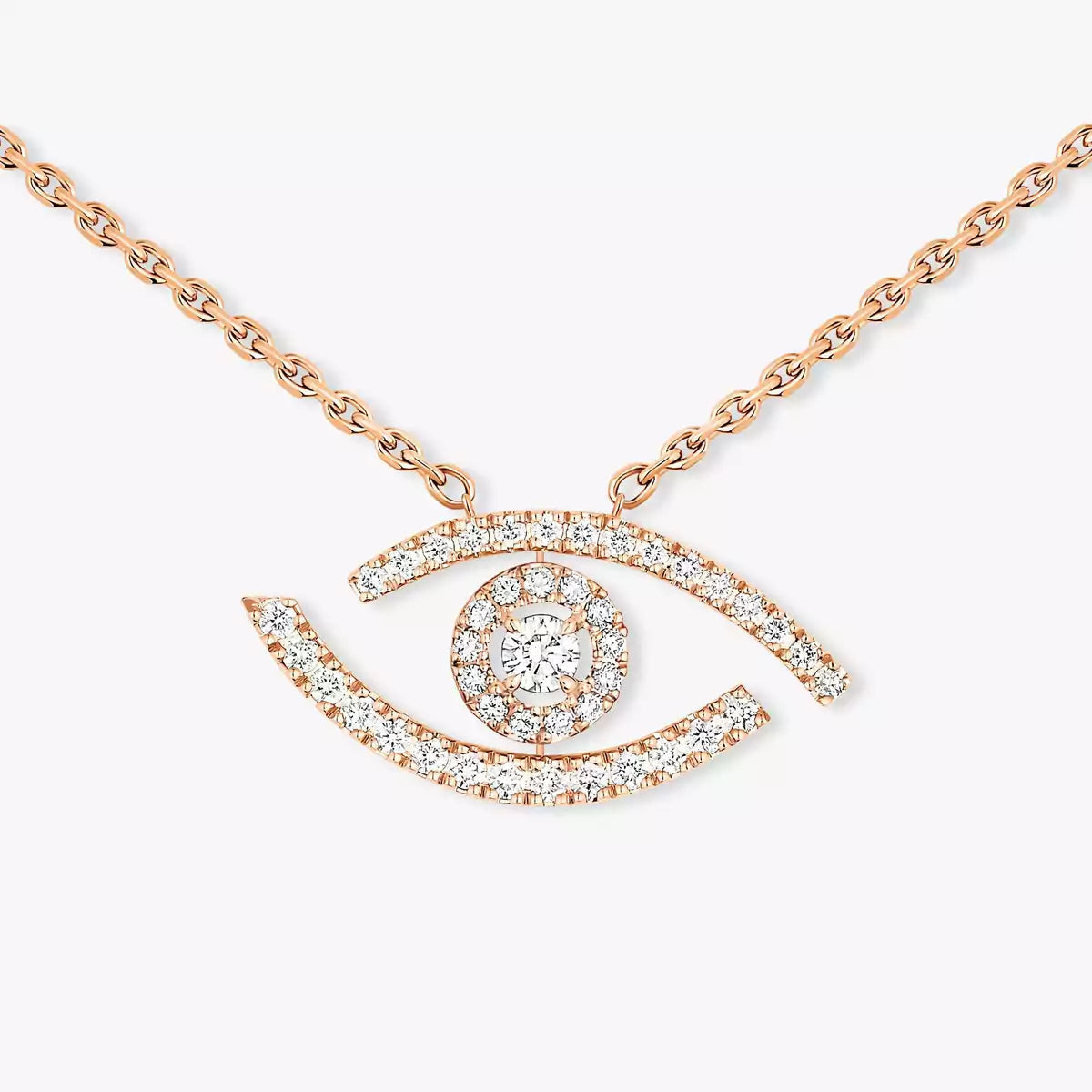 [Triumph Jewelry]Pave_ Diamond Necklace Lucky Eye