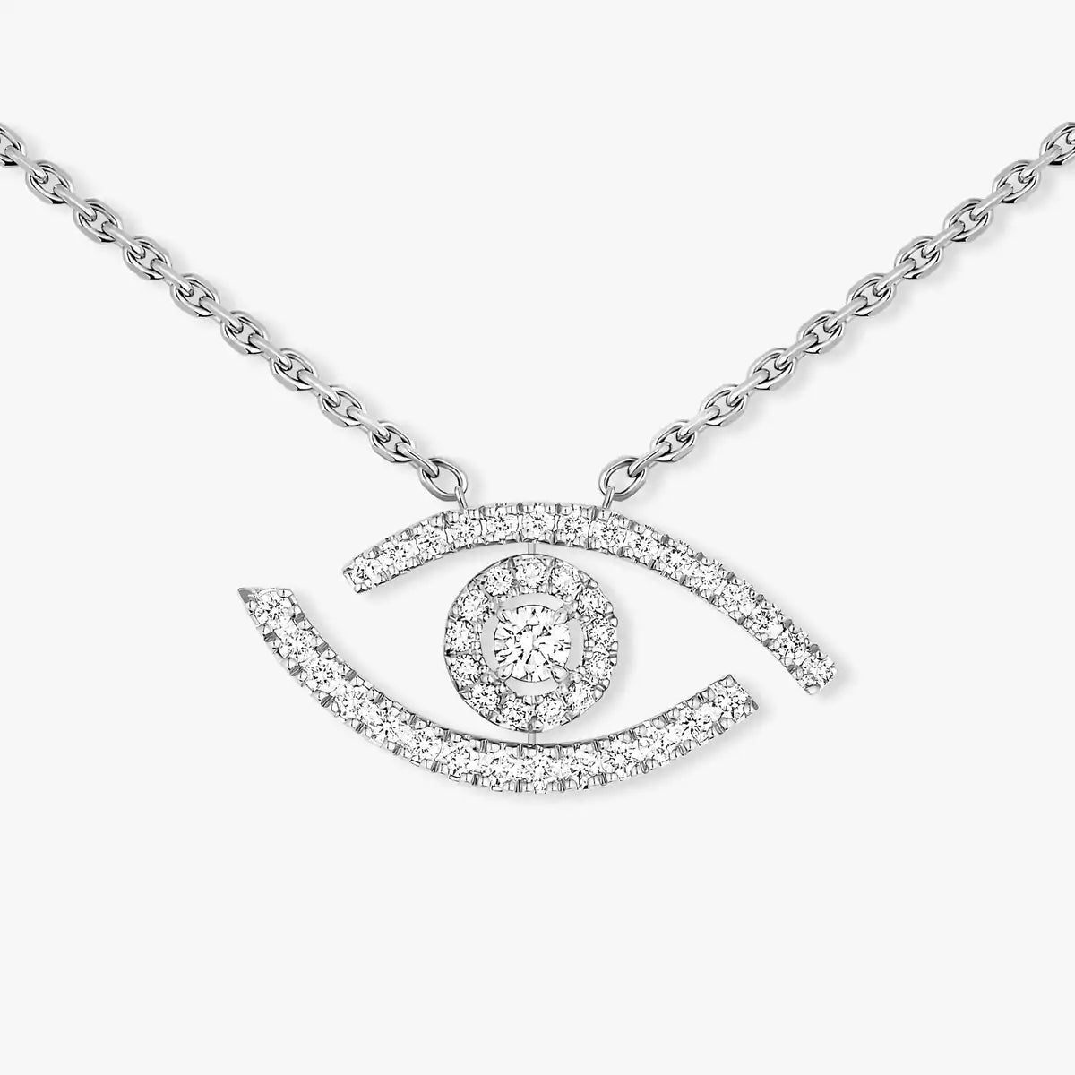 [Triumph Jewelry]Pave_ Diamond Necklace Lucky Eye