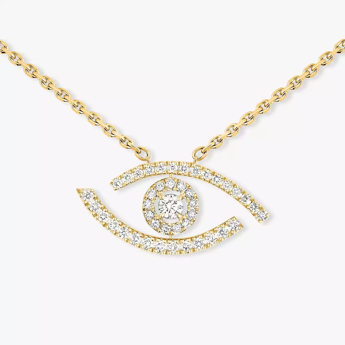 [Triumph Jewelry]Pave_ Diamond Necklace Lucky Eye