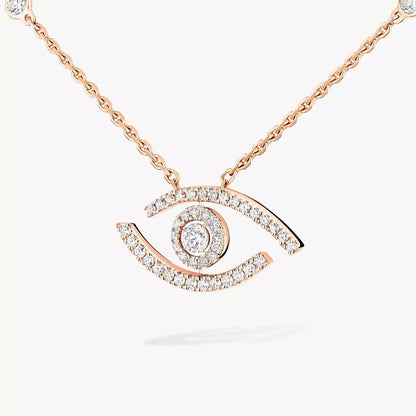 [Triumph Jewelry]Pave_ Diamond Necklace Lucky Eye