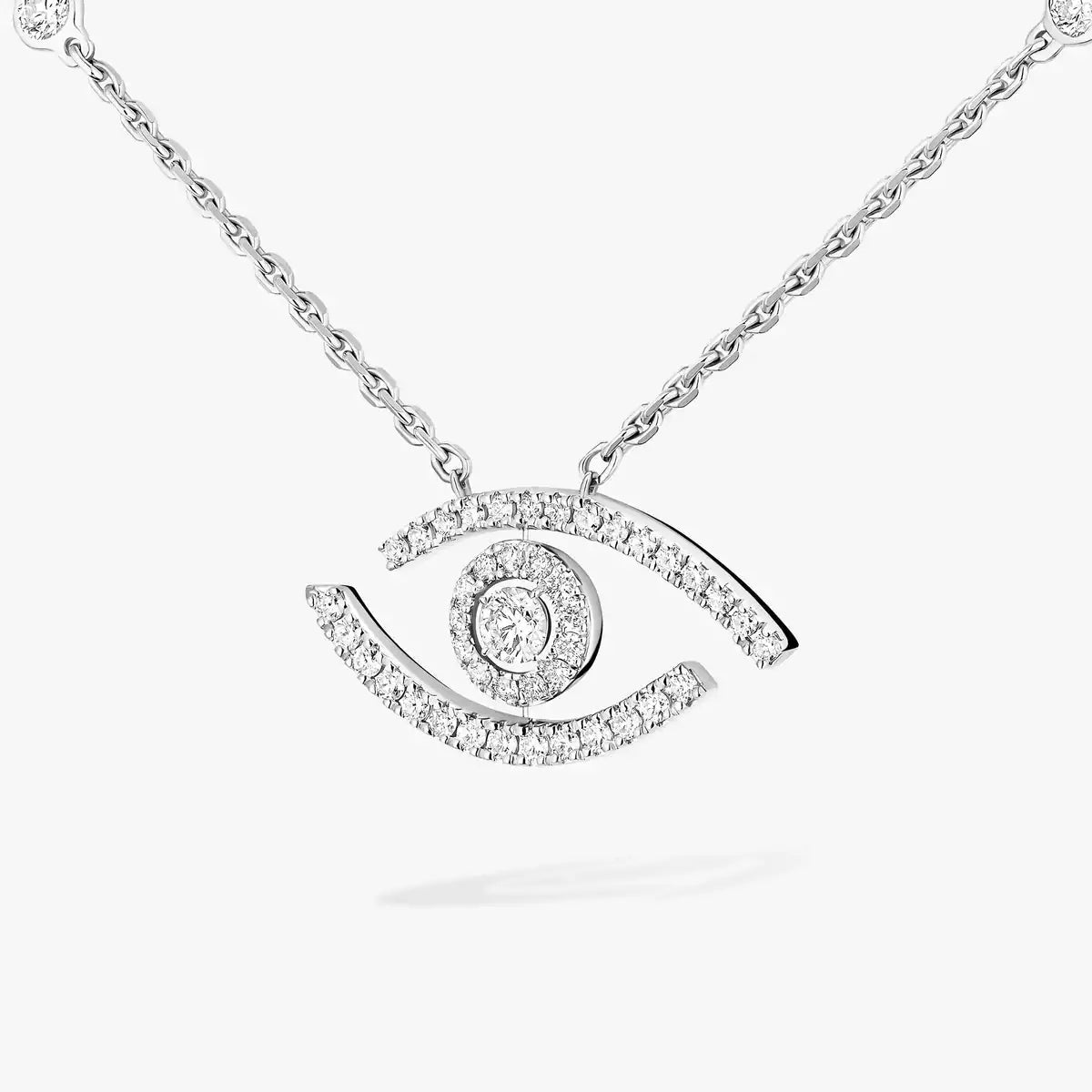[Triumph Jewelry]Pave_ Diamond Necklace Lucky Eye