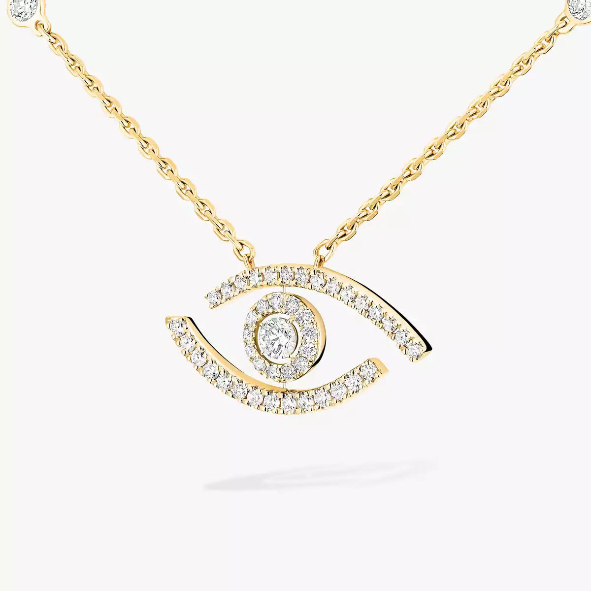 [Triumph Jewelry]Pave_ Diamond Necklace Lucky Eye