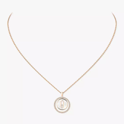 [Triumph Jewelry]Lucky Move Diamond Necklace in Rose Gold and White Mother-of-Pearl