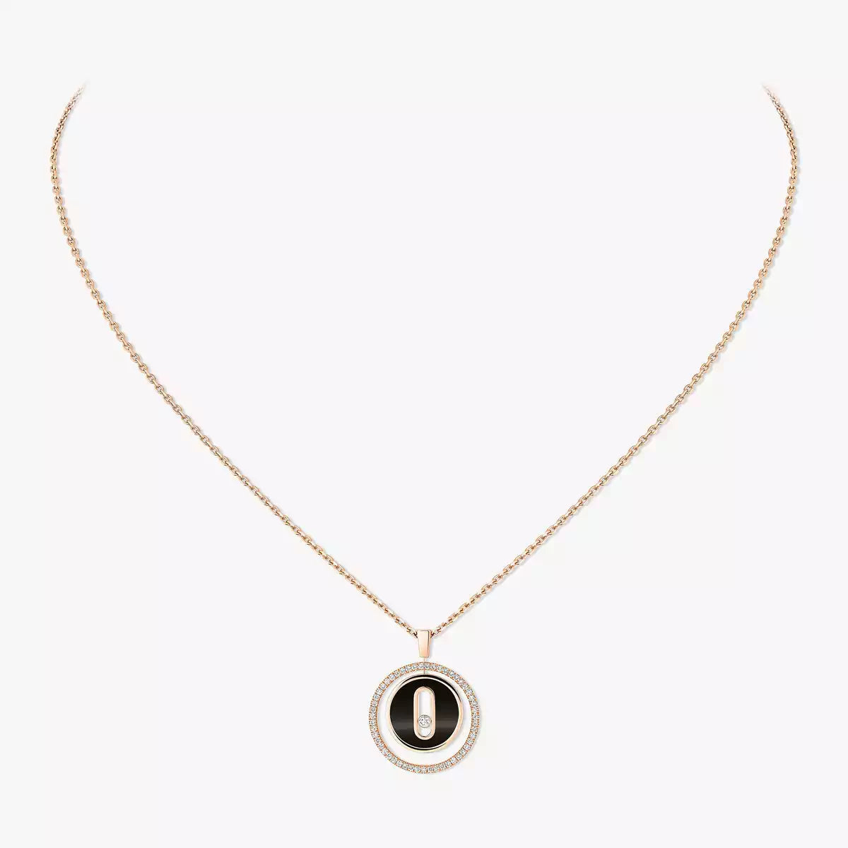 [Triumph Jewelry]Lucky Move Diamond Necklace in Rose Gold and White Mother-of-Pearl