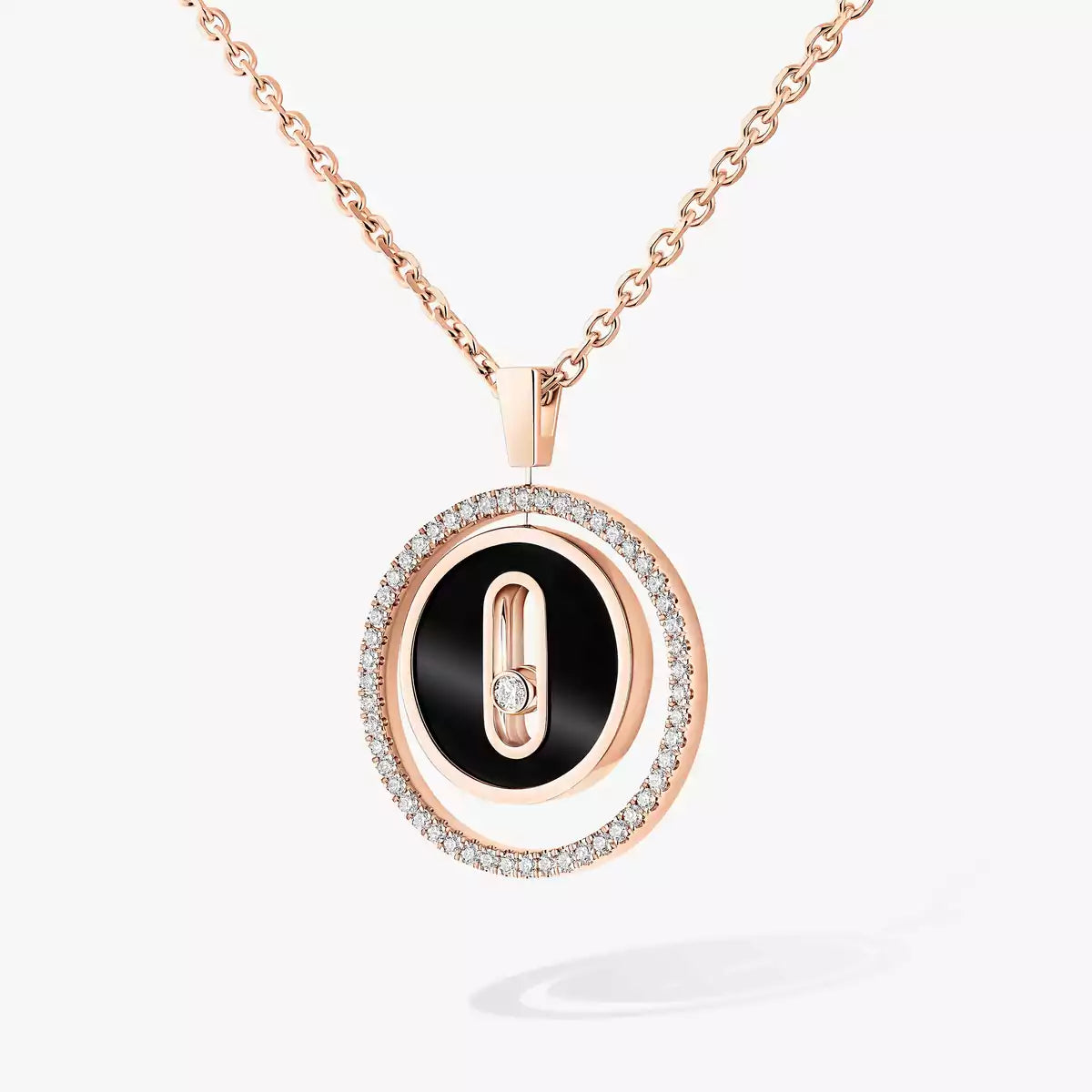 [Triumph Jewelry]Lucky Move Diamond Necklace in Rose Gold and White Mother-of-Pearl