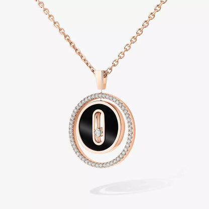 [Triumph Jewelry]Lucky Move Diamond Necklace in Rose Gold and White Mother-of-Pearl
