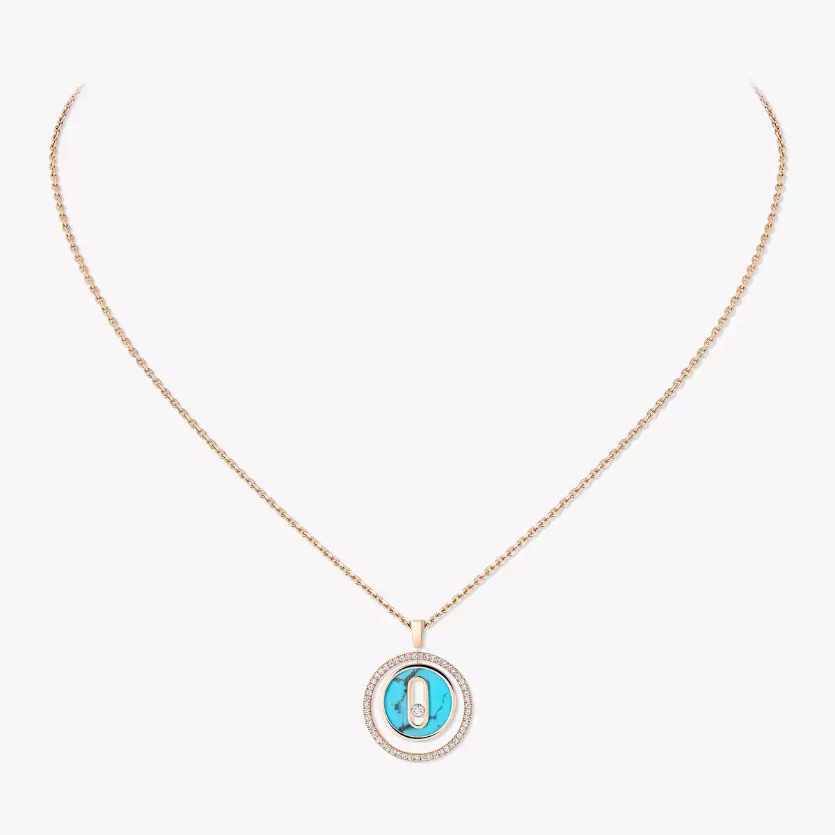 [Triumph Jewelry]Lucky Move Diamond Necklace in Rose Gold and White Mother-of-Pearl