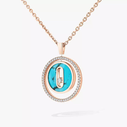 [Triumph Jewelry]Lucky Move Diamond Necklace in Rose Gold and White Mother-of-Pearl
