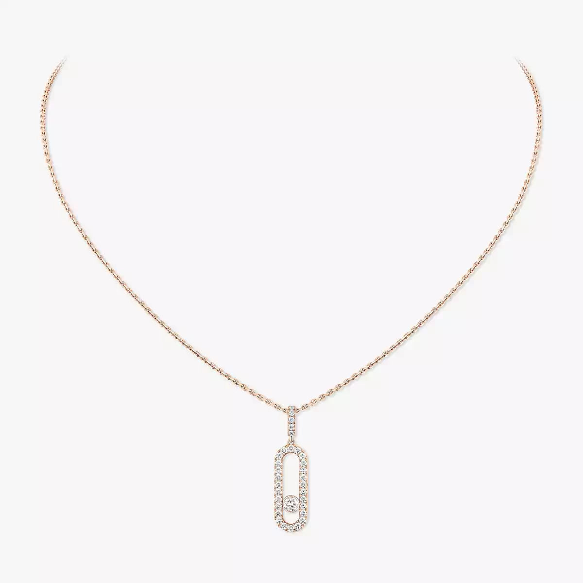 [Triumph Jewelry]Move Uno Diamond Necklace in Rose Gold