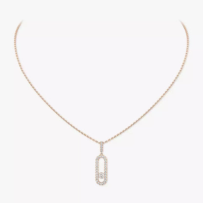 [Triumph Jewelry]Move Uno Diamond Necklace in Rose Gold