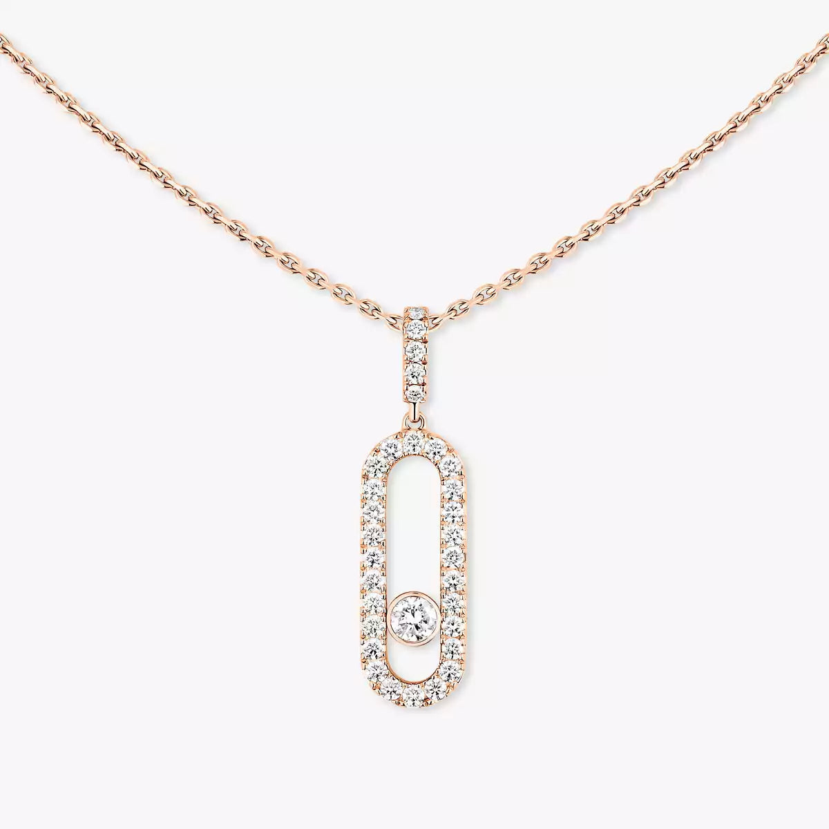 [Triumph Jewelry]Move Uno Diamond Necklace in Rose Gold