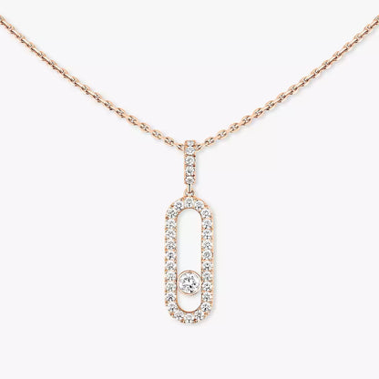 [Triumph Jewelry]Move Uno Diamond Necklace in Rose Gold