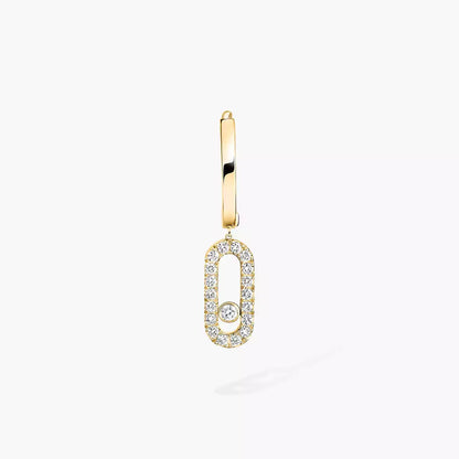 [Triumph Jewelry]Move Uno Single Diamond Hoop Earring