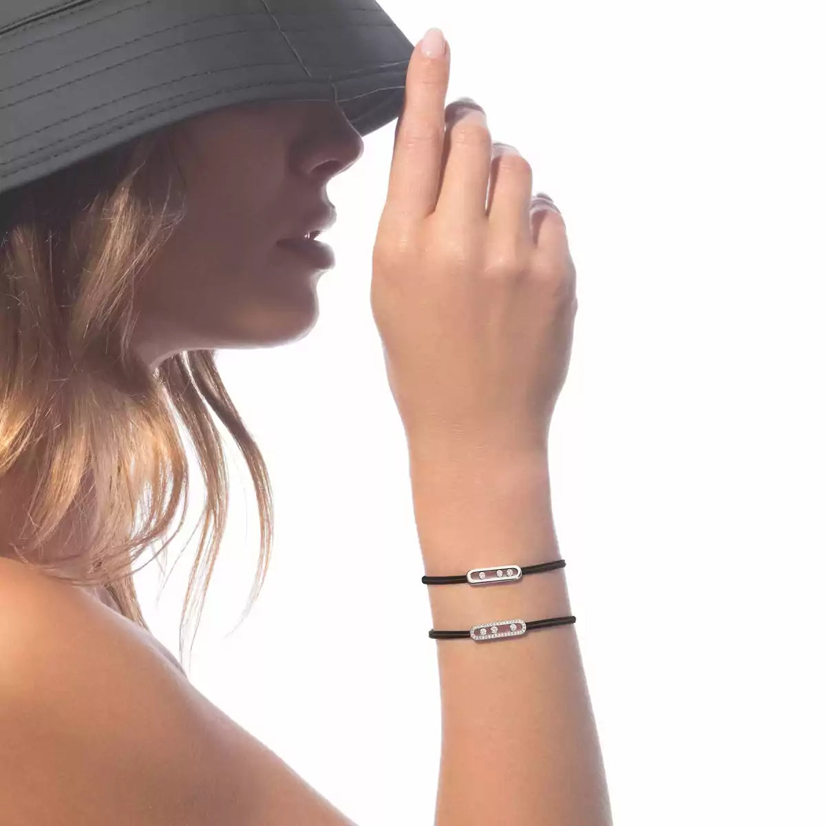 [Triumph Jewelry]Messika Care(s) pink cord pavé bracelet