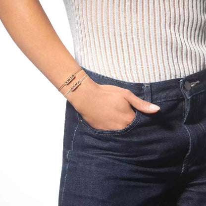 [Triumph Jewelry]Messika Care(s) pink cord pavé bracelet