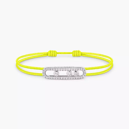 [Triumph Jewelry]Messika Care(s) pink cord pavé bracelet