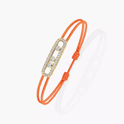 [Triumph Jewelry]Messika Care(s) pink cord pavé bracelet