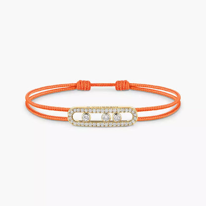 [Triumph Jewelry]Messika Care(s) pink cord pavé bracelet