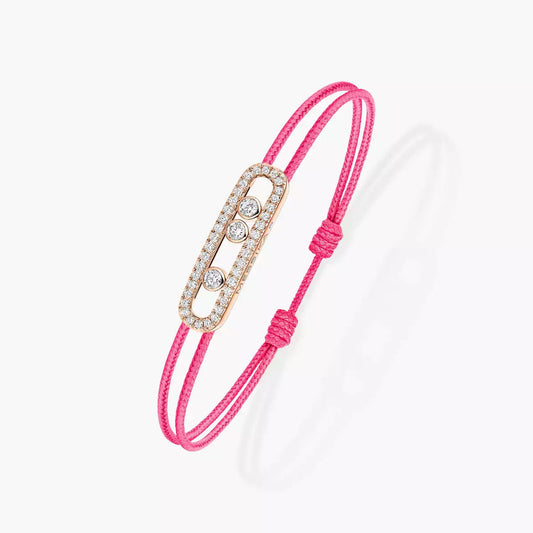 [Triumph Jewelry]Messika Care(s) pink cord pavé bracelet