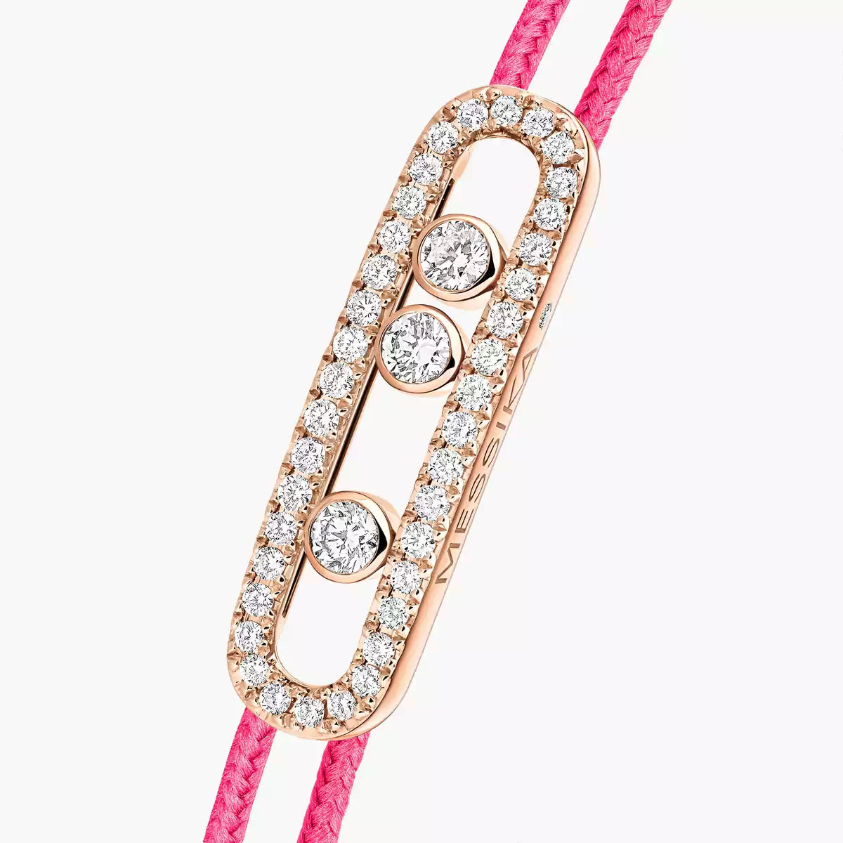[Triumph Jewelry]Messika Care(s) pink cord pavé bracelet