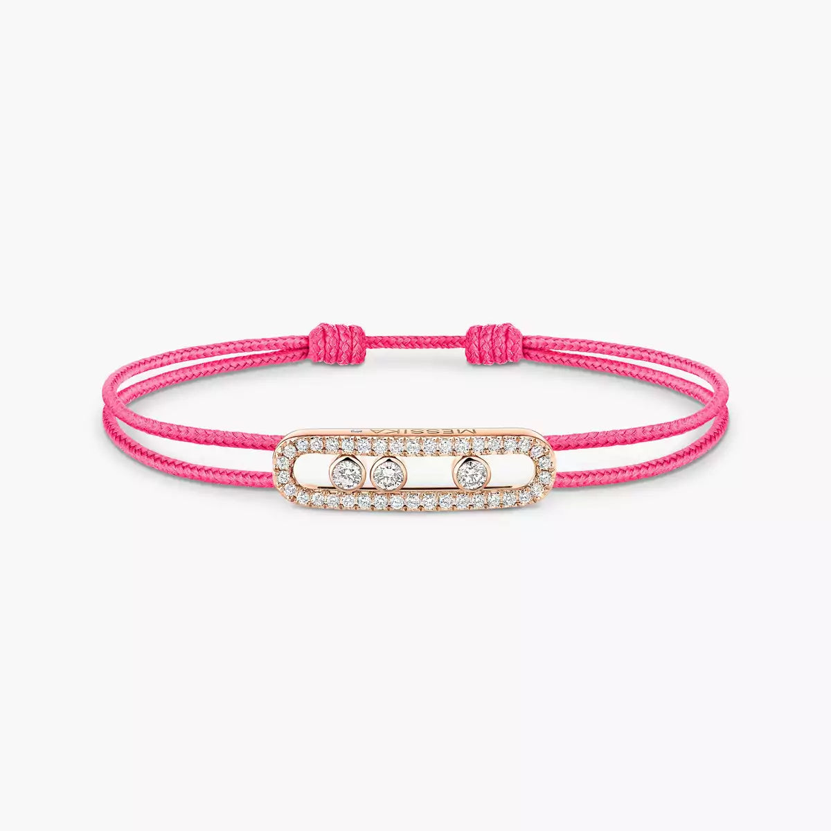 [Triumph Jewelry]Messika Care(s) pink cord pavé bracelet