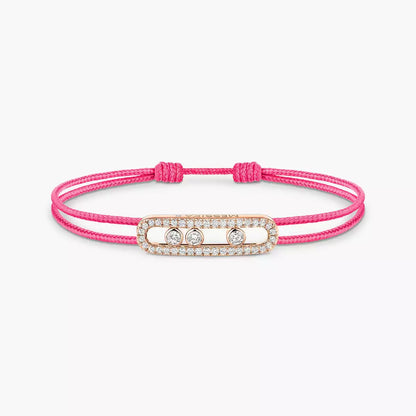 [Triumph Jewelry]Messika Care(s) pink cord pavé bracelet
