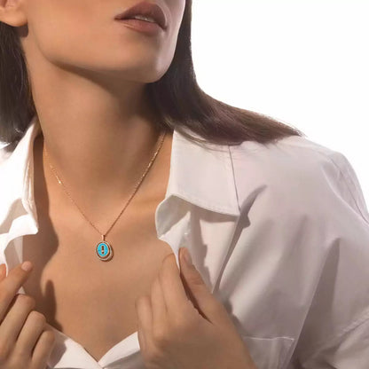 [Triumph Jewelry]Lucky Move Diamond Necklace in Rose Gold and White Mother-of-Pearl