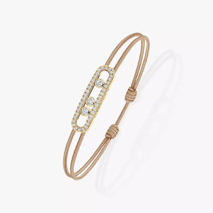 [Triumph Jewelry]Messika Care(s) pink cord pavé bracelet