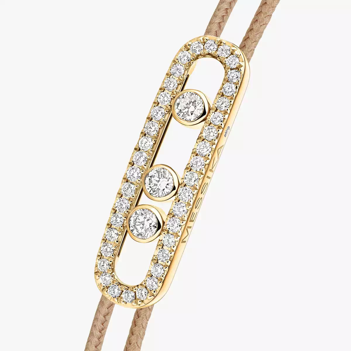 [Triumph Jewelry]Messika Care(s) pink cord pavé bracelet