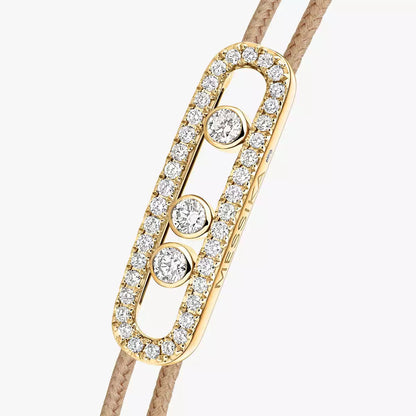 [Triumph Jewelry]Messika Care(s) pink cord pavé bracelet
