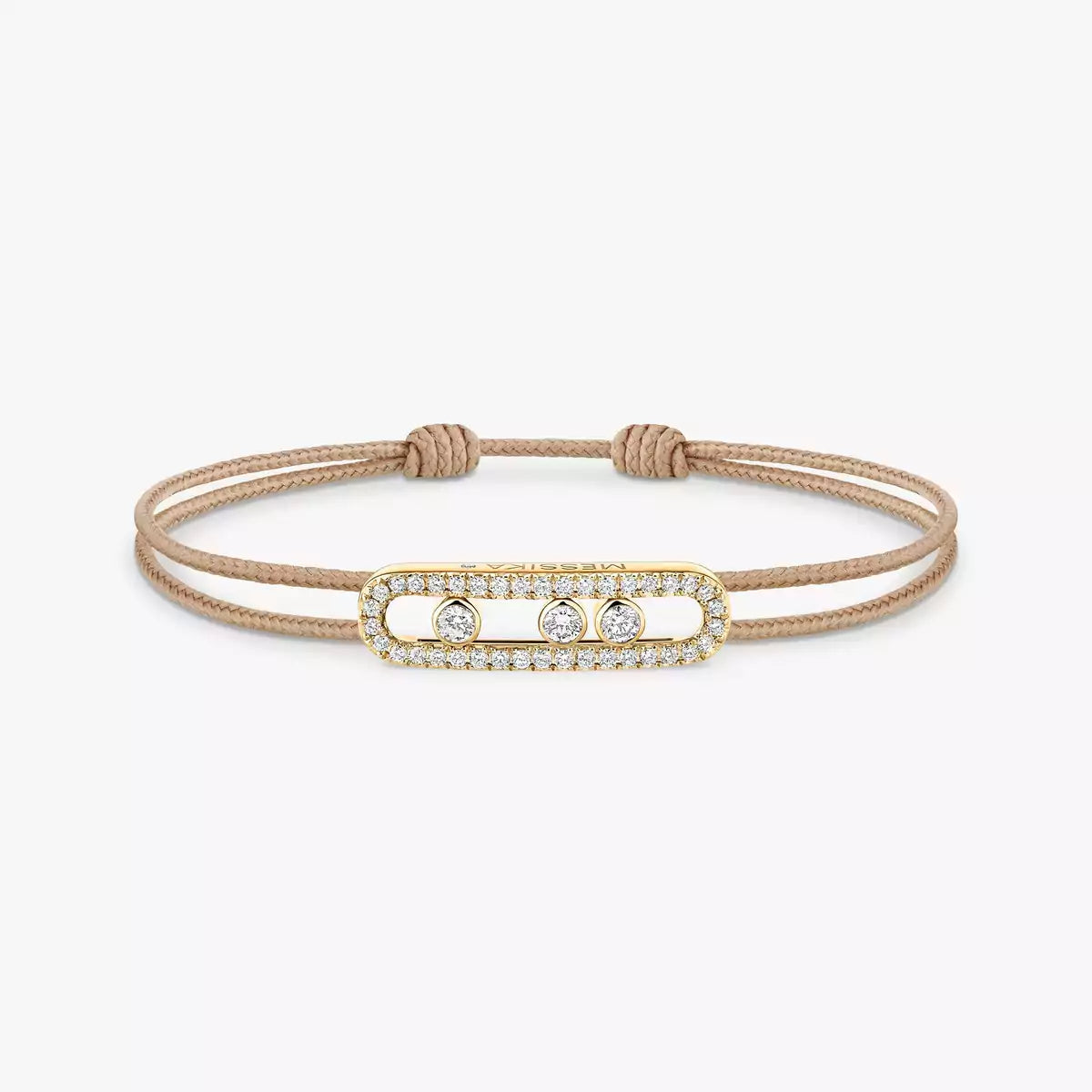[Triumph Jewelry]Messika Care(s) pink cord pavé bracelet