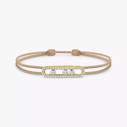 [Triumph Jewelry]Messika Care(s) pink cord pavé bracelet