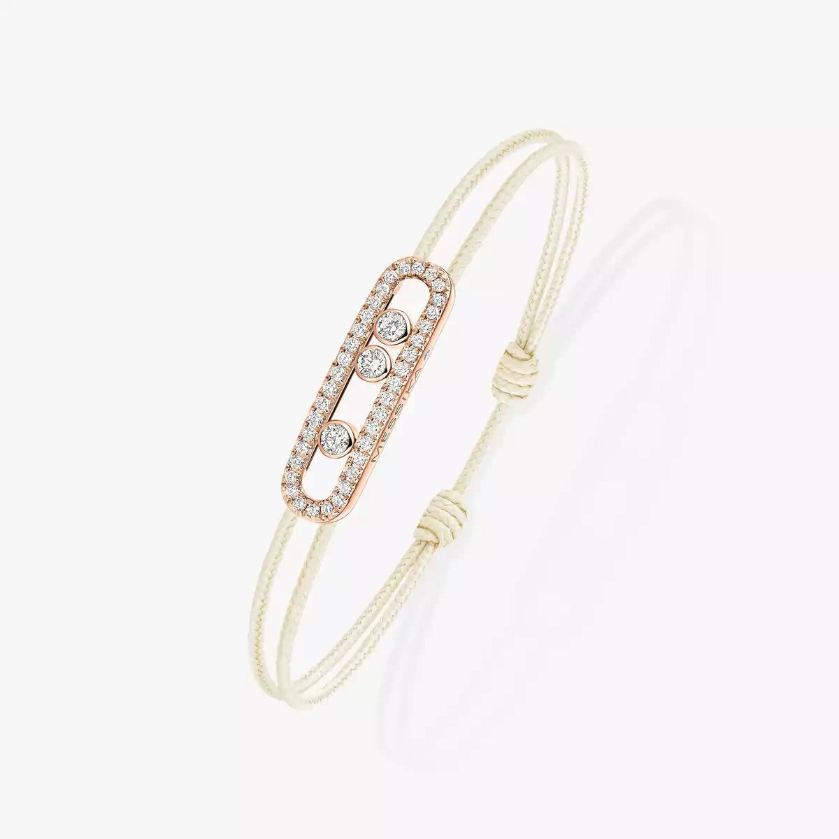 [Triumph Jewelry]Messika Care(s) pink cord pavé bracelet