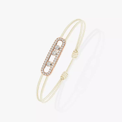 [Triumph Jewelry]Messika Care(s) pink cord pavé bracelet
