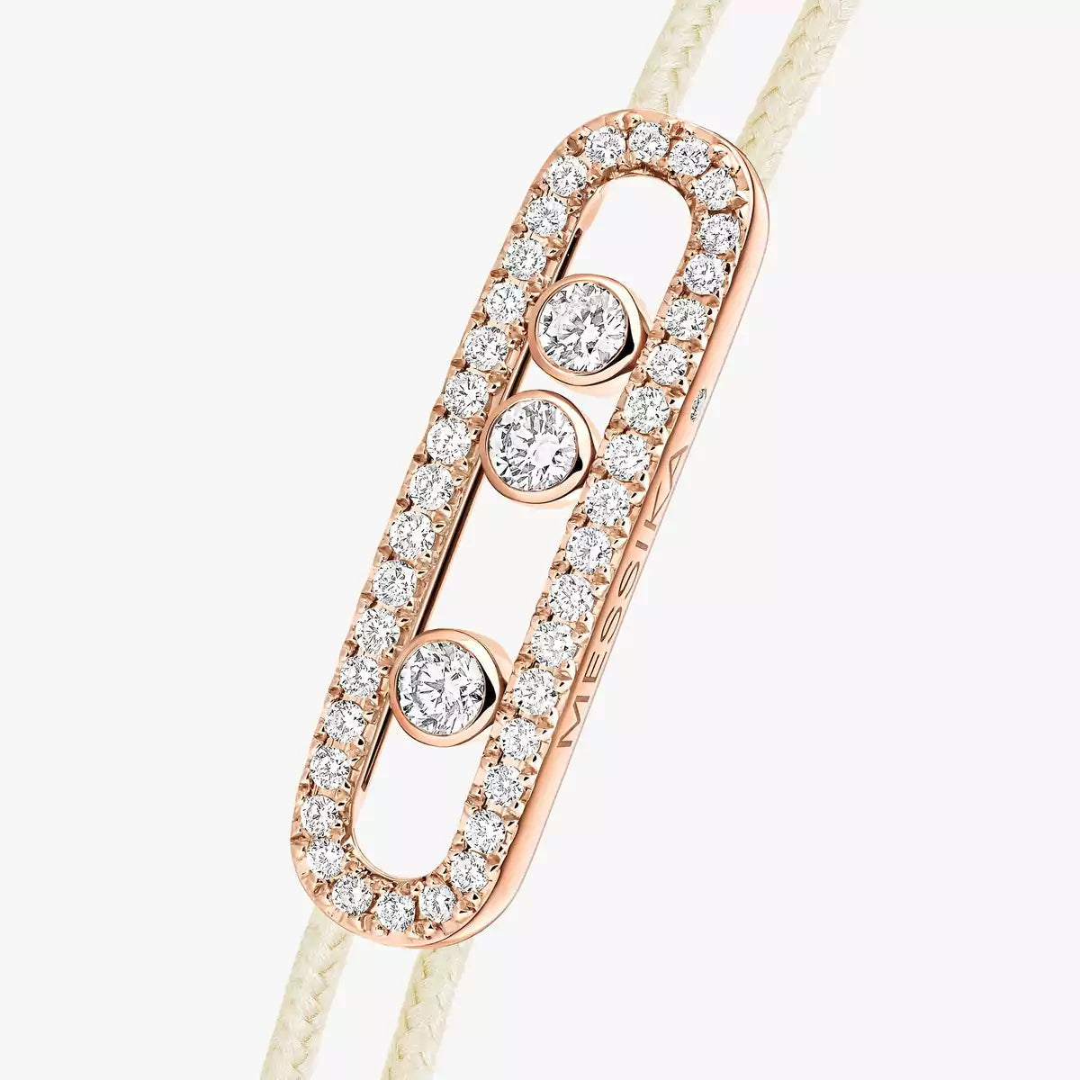[Triumph Jewelry]Messika Care(s) pink cord pavé bracelet
