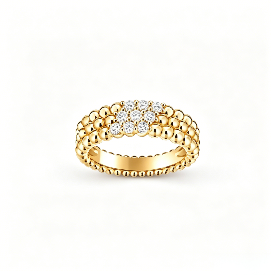 [Triumph Jewelry] THREE-ROW DIAMOND RING