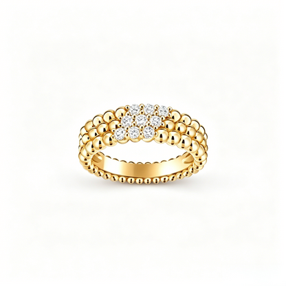 [Triumph Jewelry] THREE-ROW DIAMOND RING