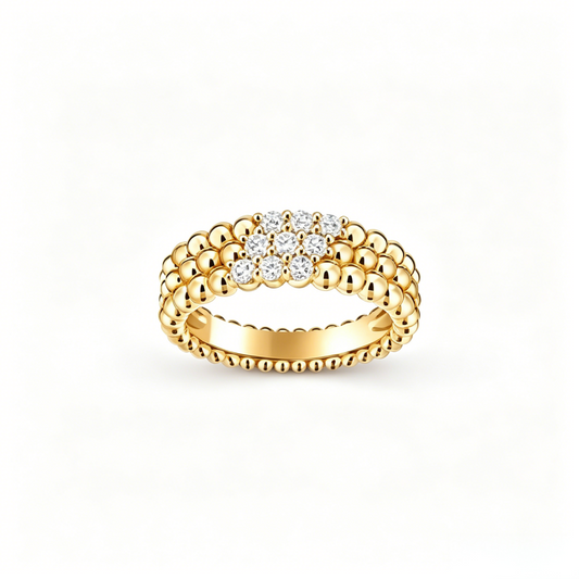 [Triumph Jewelry] THREE-ROW DIAMOND RING