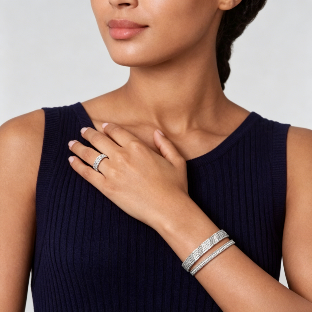 [Triumph Jewelry] THREE-ROW DIAMOND RING