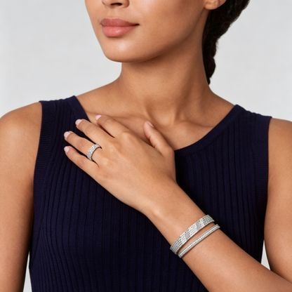 [Triumph Jewelry] THREE-ROW DIAMOND RING