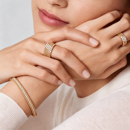 [Triumph Jewelry] THREE-ROW DIAMOND RING