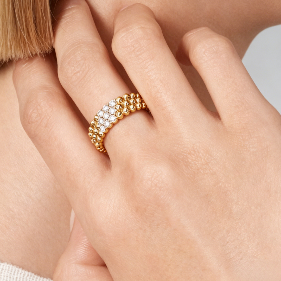 [Triumph Jewelry] THREE-ROW DIAMOND RING