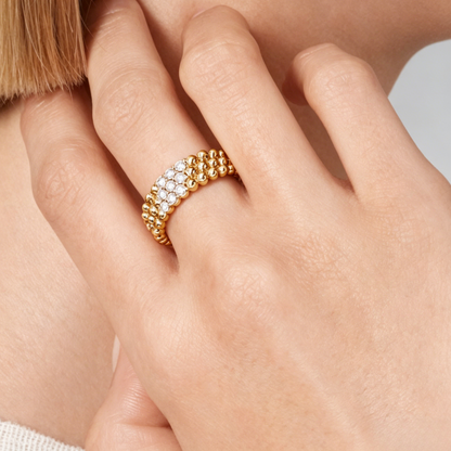 [Triumph Jewelry] THREE-ROW DIAMOND RING
