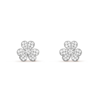 [Triumph Jewelry]FRIVOLE SILVER FLOWER DIAMOND EARRINGS