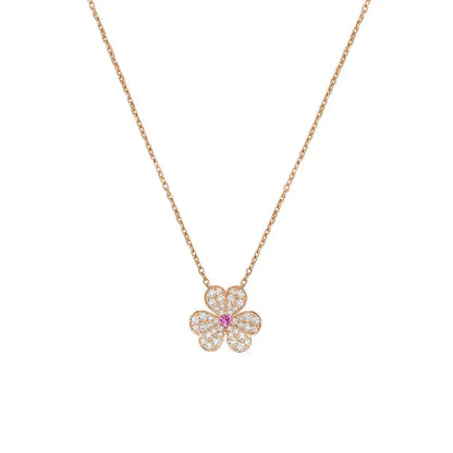 [Triumph Jewelry]FRIVOLE ROSE GOLD FLOWER DIAMOND NECKLACE