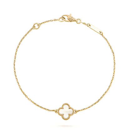[Triumph Jewelry]CLOVER WHITE MOP SINGLE FLOWER BRACELET