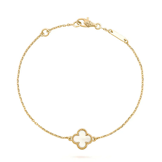 [Triumph Jewelry]CLOVER WHITE MOP SINGLE FLOWER BRACELET