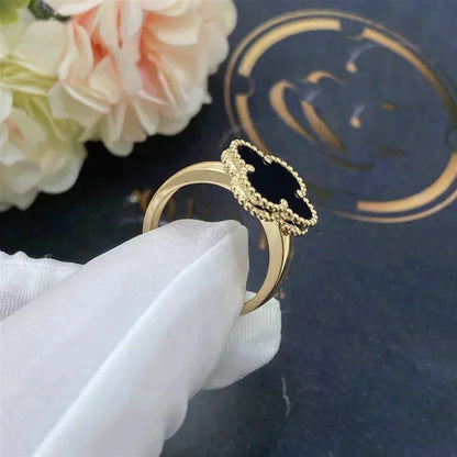 [Triumph Jewelry]CLOVER ONYX RING