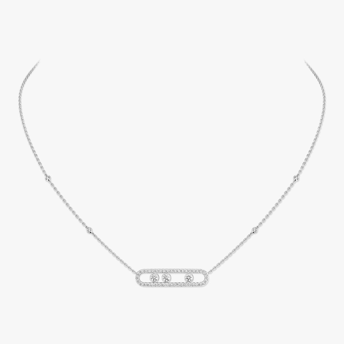 [Triumph Jewelry] Move Pave_ Rose Gold Diamond Necklace